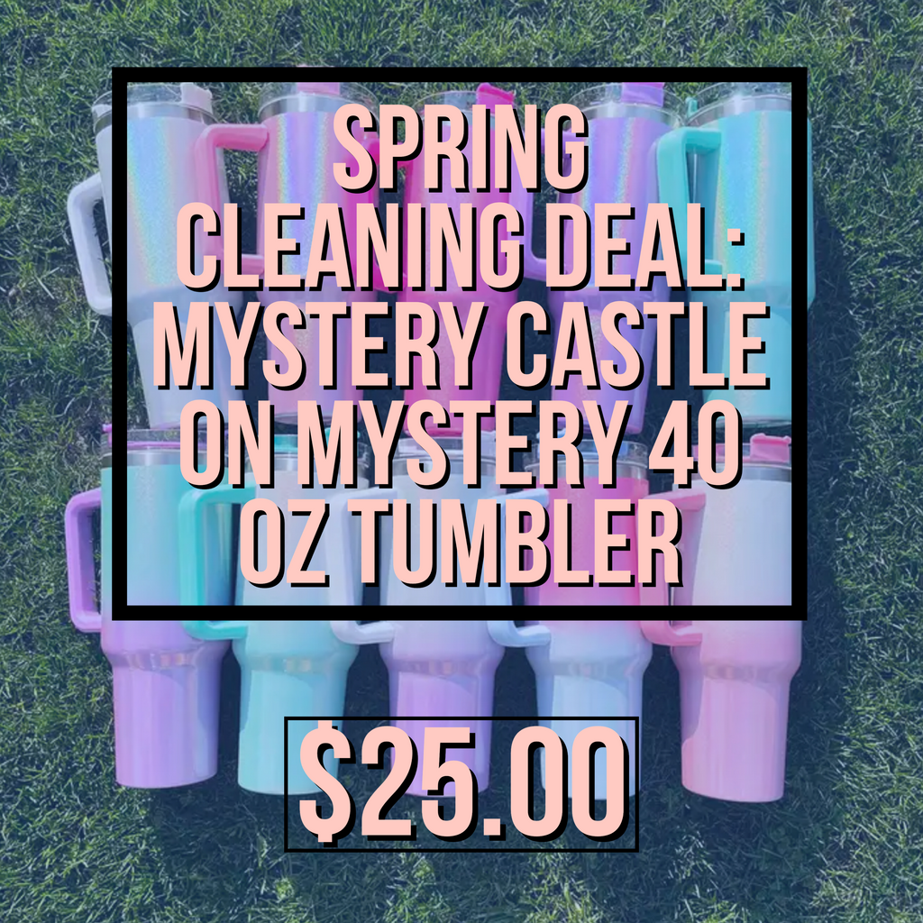 Spring Cleaning Deal SPECIAL: Mystery Castle on Mystery Shimmer 40 oz tumbler