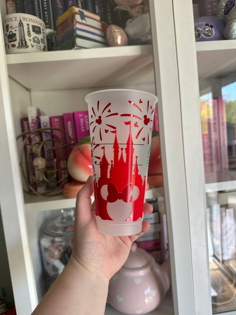 Ready to Ship Princess Red Minnie Castle Cold Cup