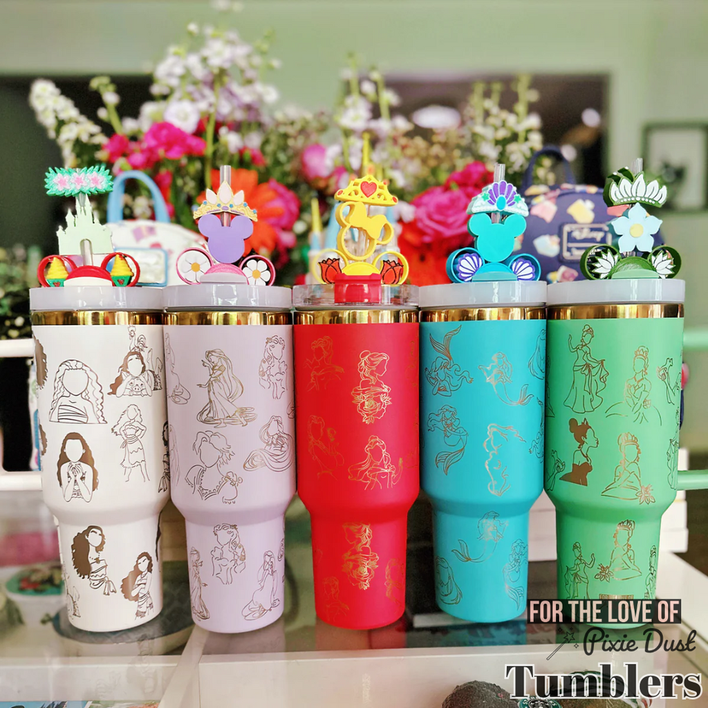 READY TO SHIP: Princesses on Laser Engraved on 40 oz Quencher
