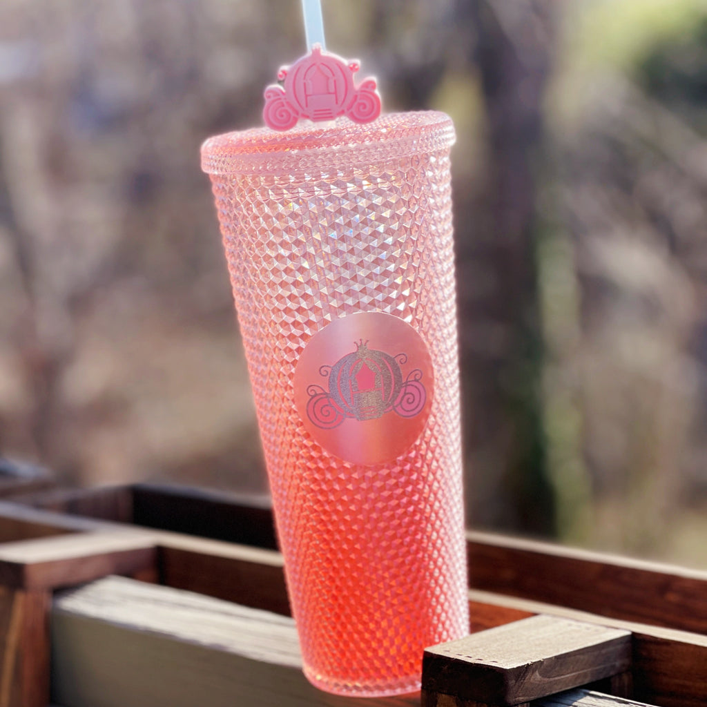 PREORDER  Carriage Inspired on Ombre Glitter Studded Tumbler w/ Straw Topper