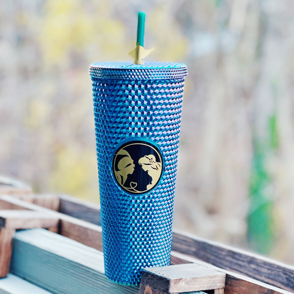 PREORDER Carpet Ride Princess Inspired Studded Tumbler w/ mystery Matching Straw Buddy