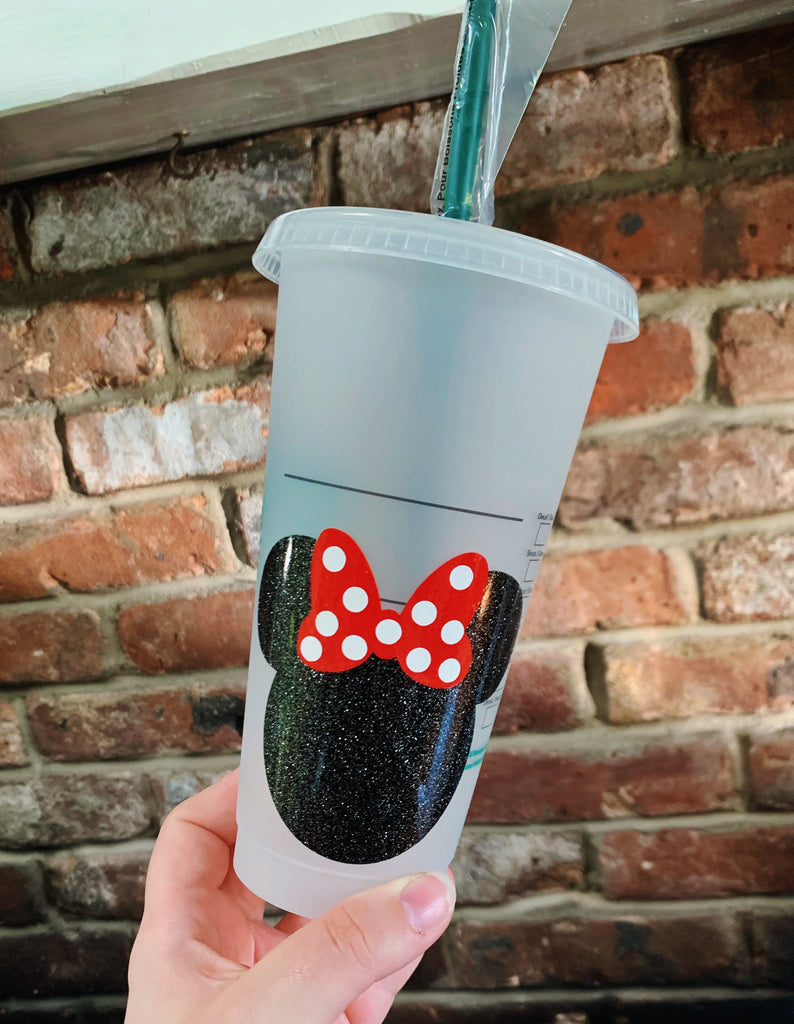 Mouse Head w/ Bow Inspired Reusable Cold Cup