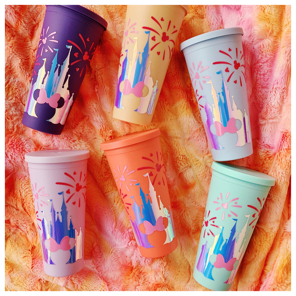 Pastel Castle w/ Balloons and Fairy on 40 oz Tumblers