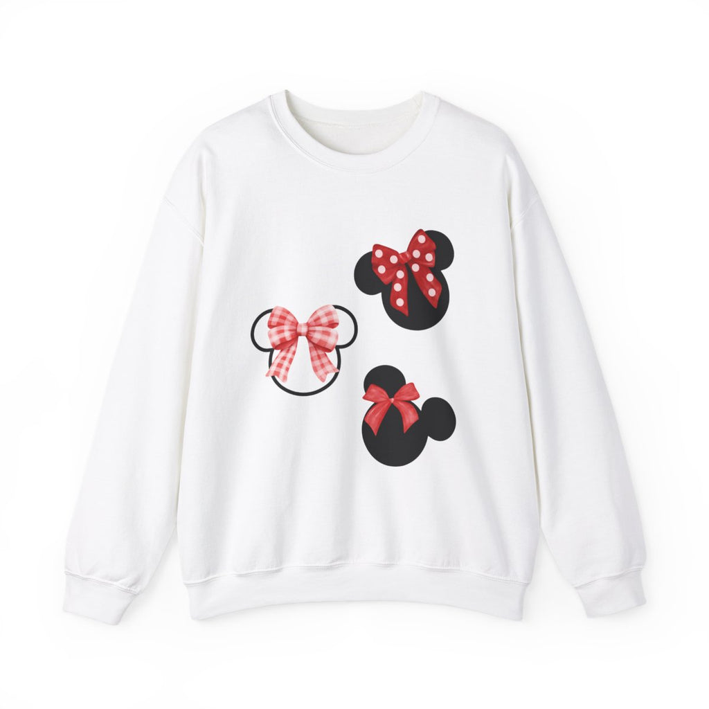 Mouse Head with Pretty Bows Unisex Heavy Blend Crewneck Sweatshirt