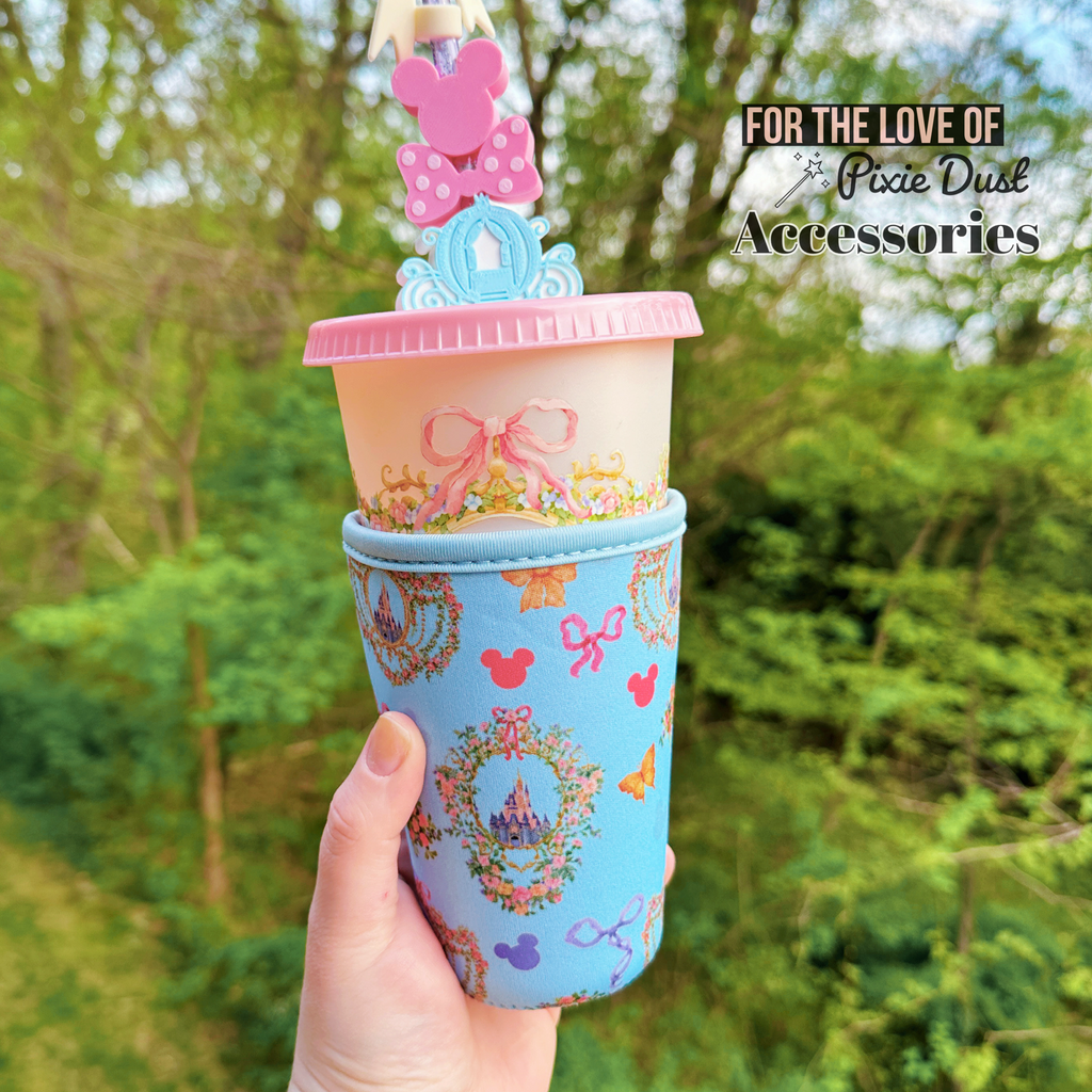 Dreamy Castle Blue Cup Sleeves/Cozies and Tumbler Pouch