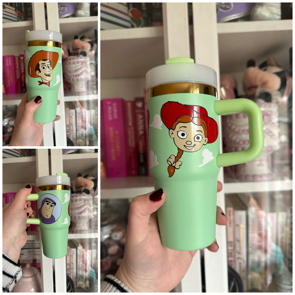 RTS Green 14 oz Tumbler w/ Toy Characters Inspired