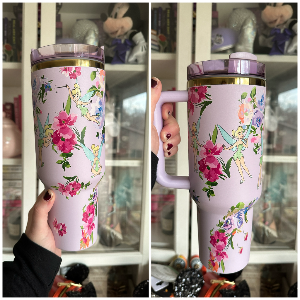 RTS 40 oz Lilac Floral Tumbler w/ Fairy Inspired