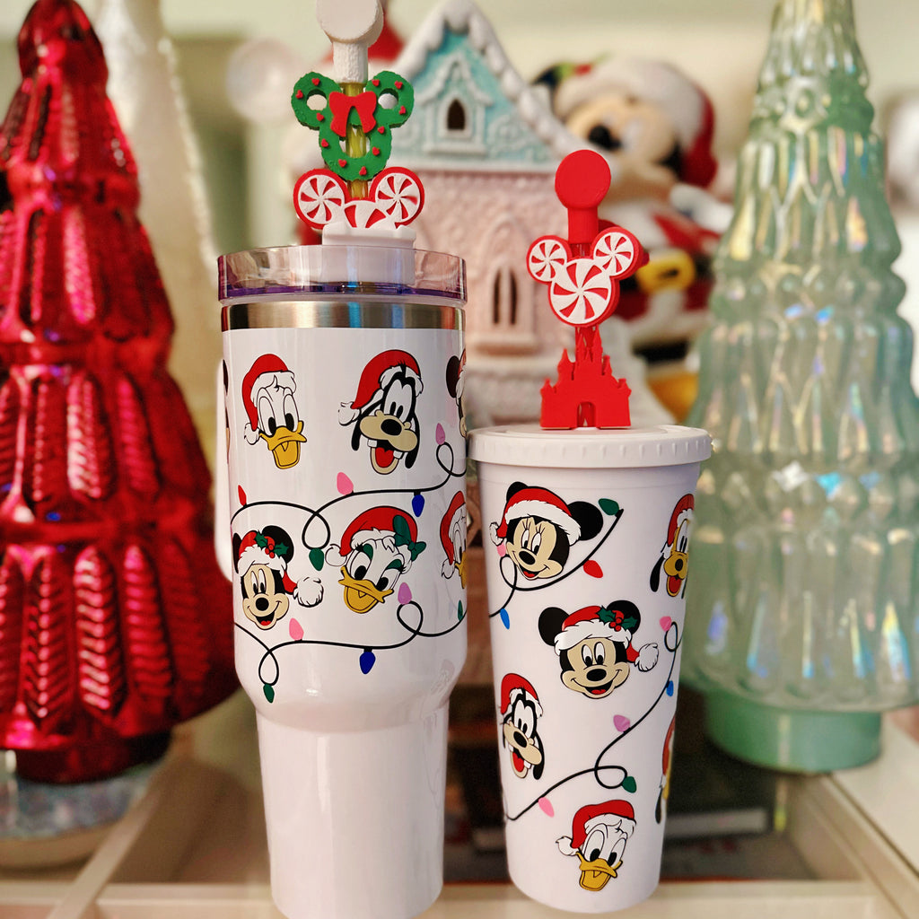 All Around Christmas Lights with Character Inspired Faces Drinkware