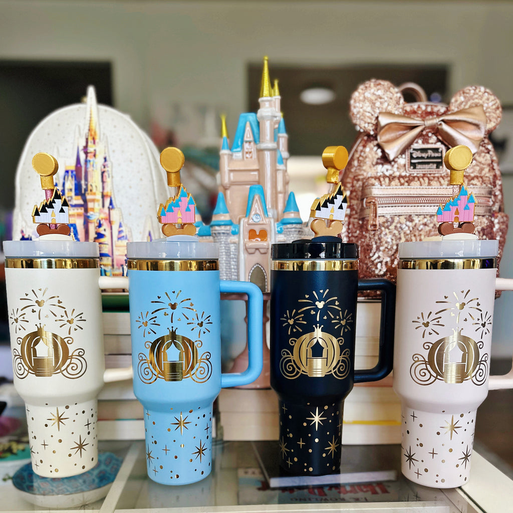 Gold Castle and Carriage on 40 oz Quencher Inspired Stainless Steel Tumbler