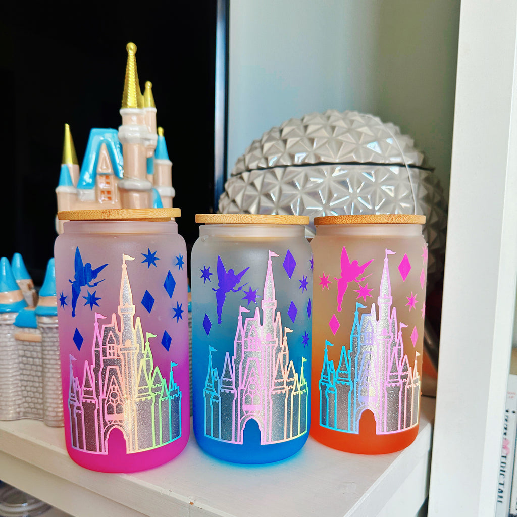 Castle Inspired with Color Changing Pixie Dust Elements on Ombre Glass Can Mystery Bag