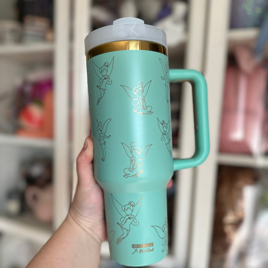 PREORDER Fairy Inspired Laser Engraved Tumblers on Meadow 40 oz Quencher Inspired Stainless Steel Tumbler