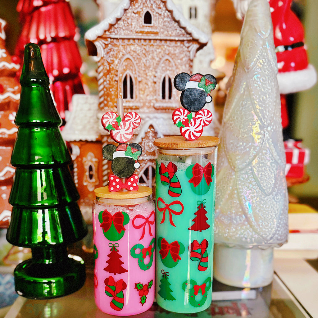 Christmas All Around Inspired Reusable Glass Cans