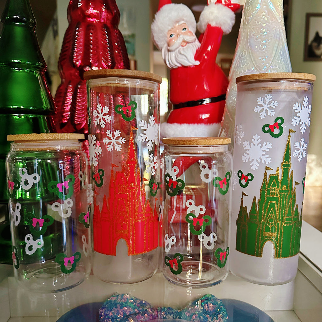 Christmas Color Changing Designs on Glass Cans