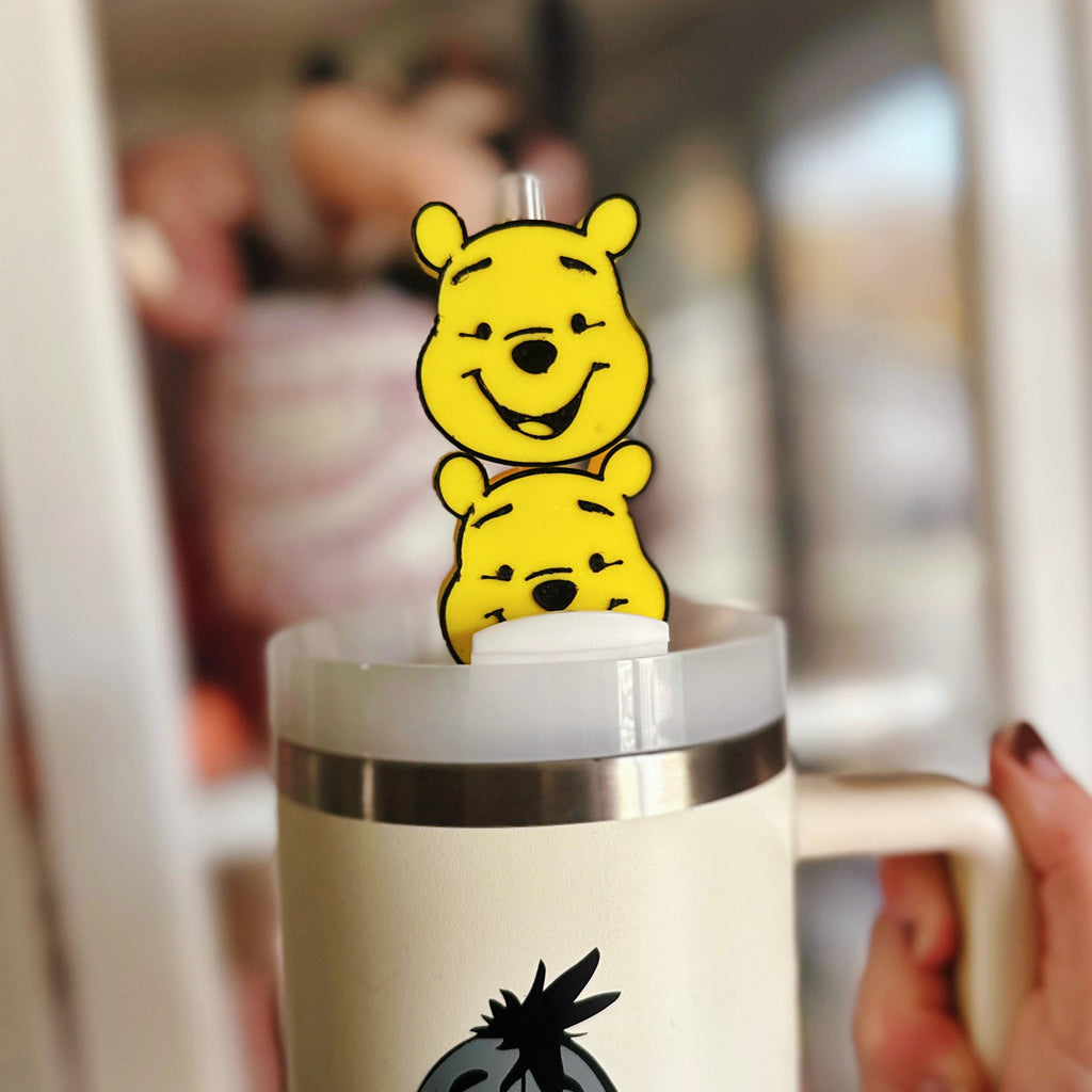 Pooh Inspired Head Straw Topper