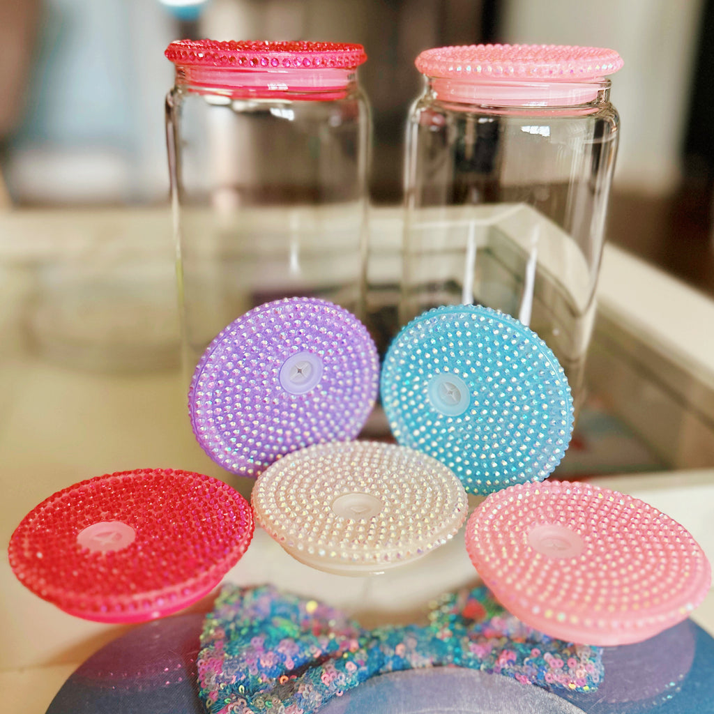 Bling 16 oz Glass Can Lids