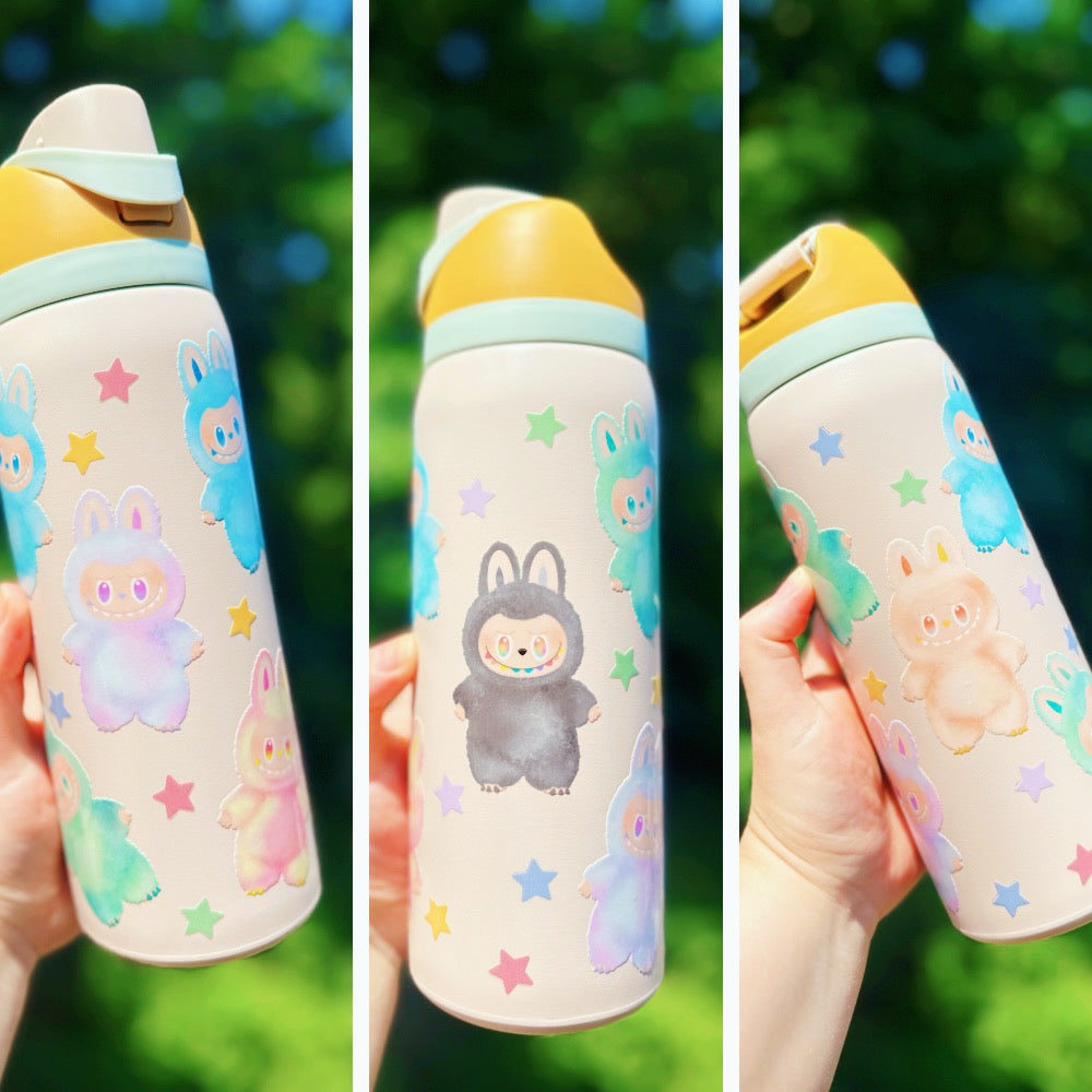 Cute Monster Inspired 32 oz Sip Stainless Steel Water Bottle