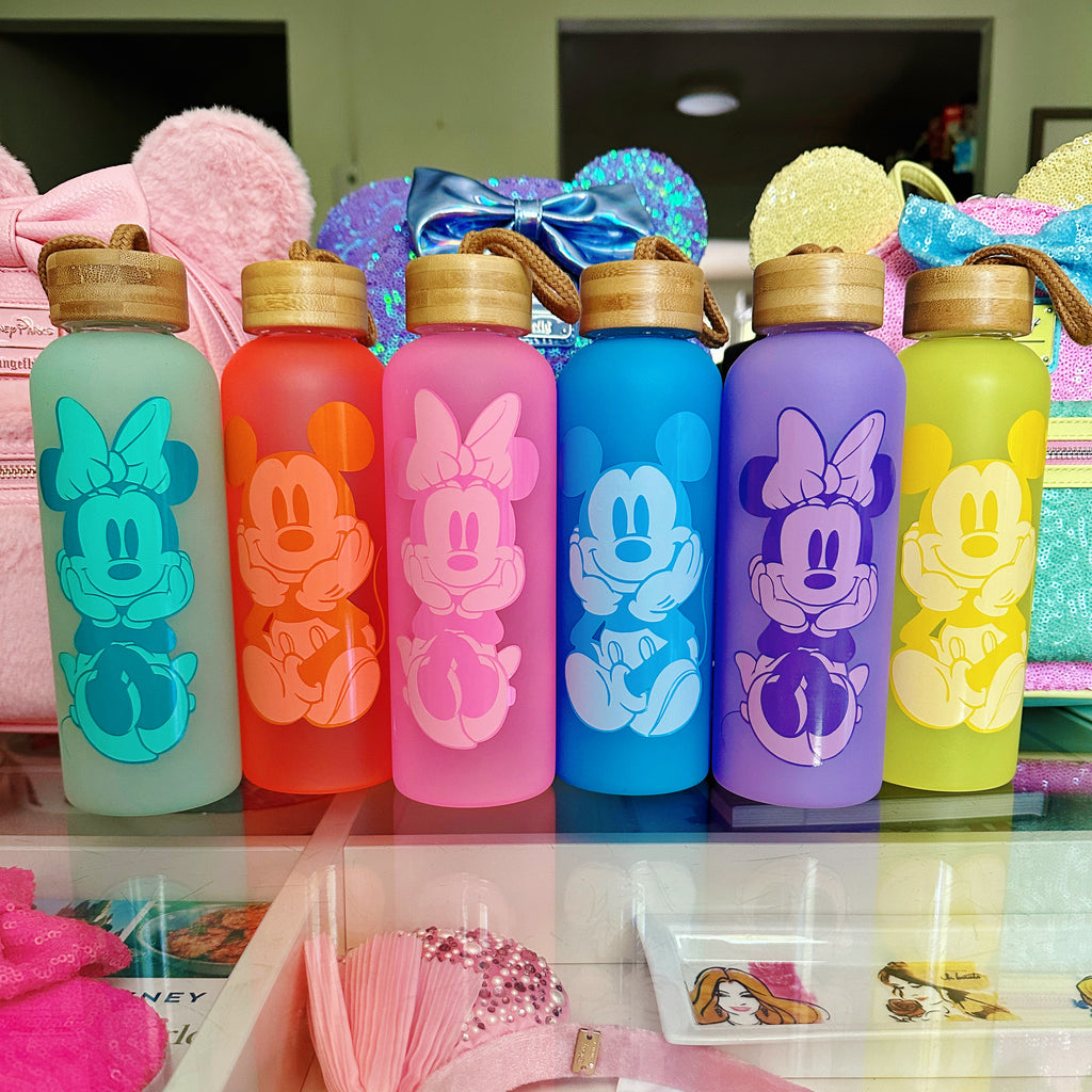 Pastel Mouse on Glass Water Bottle