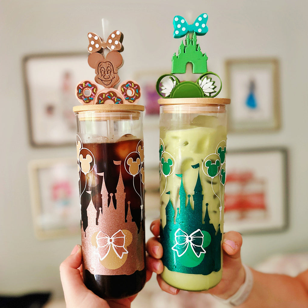 Glitter Castle with Balloons 25 oz Glass Can