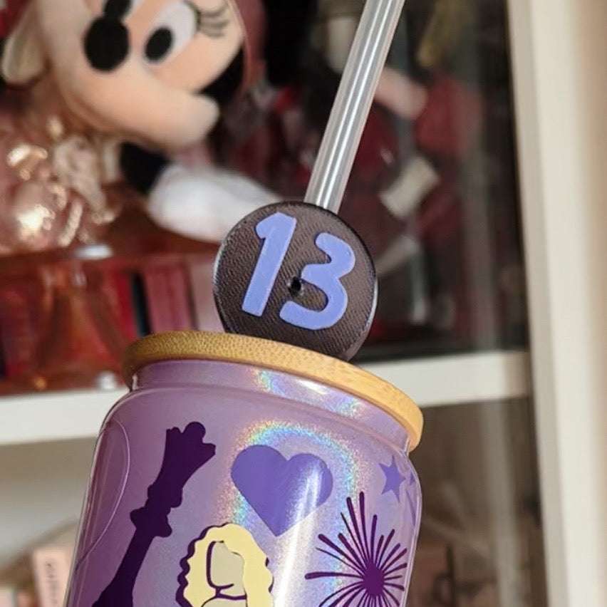 T Swift Inspired 13 on "Record Vinyl" Straw Topper