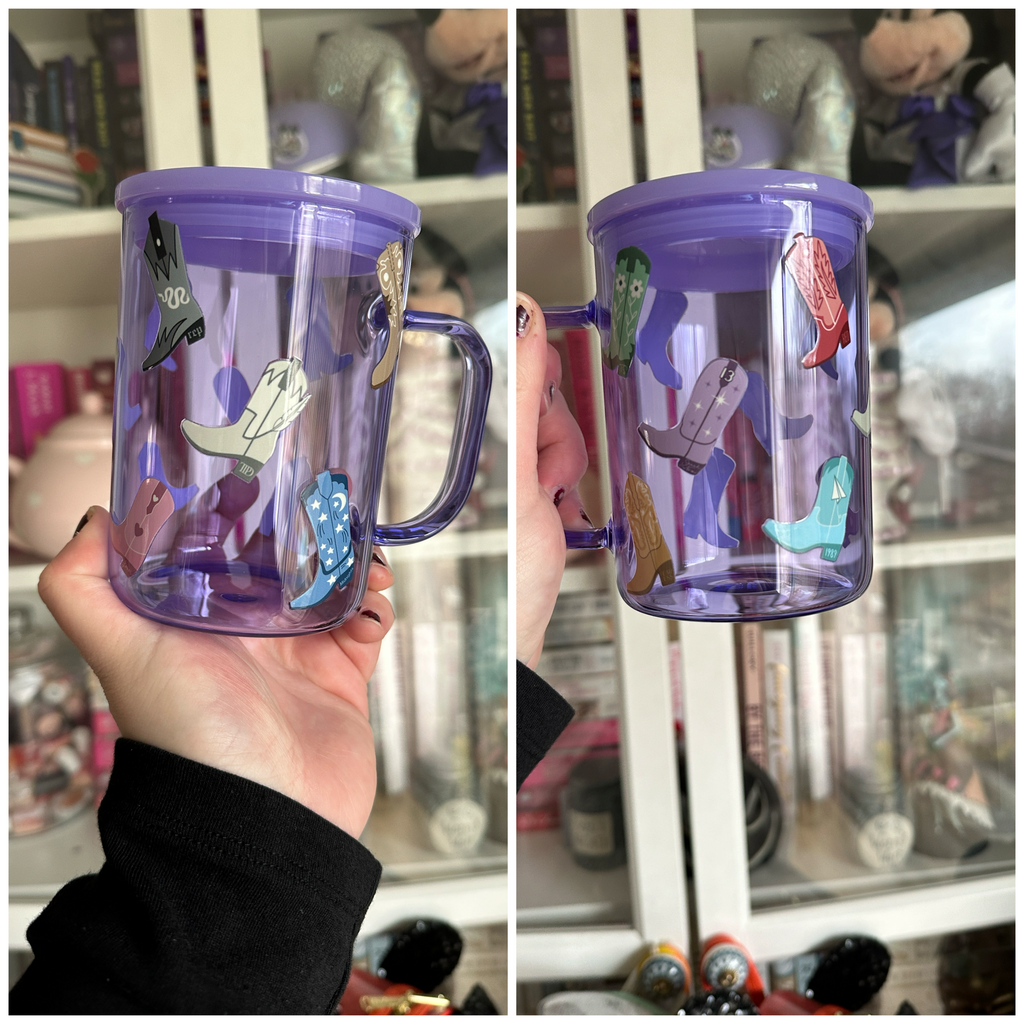 RTS Purple Glass Mug w/ Taylor Inspired Boots