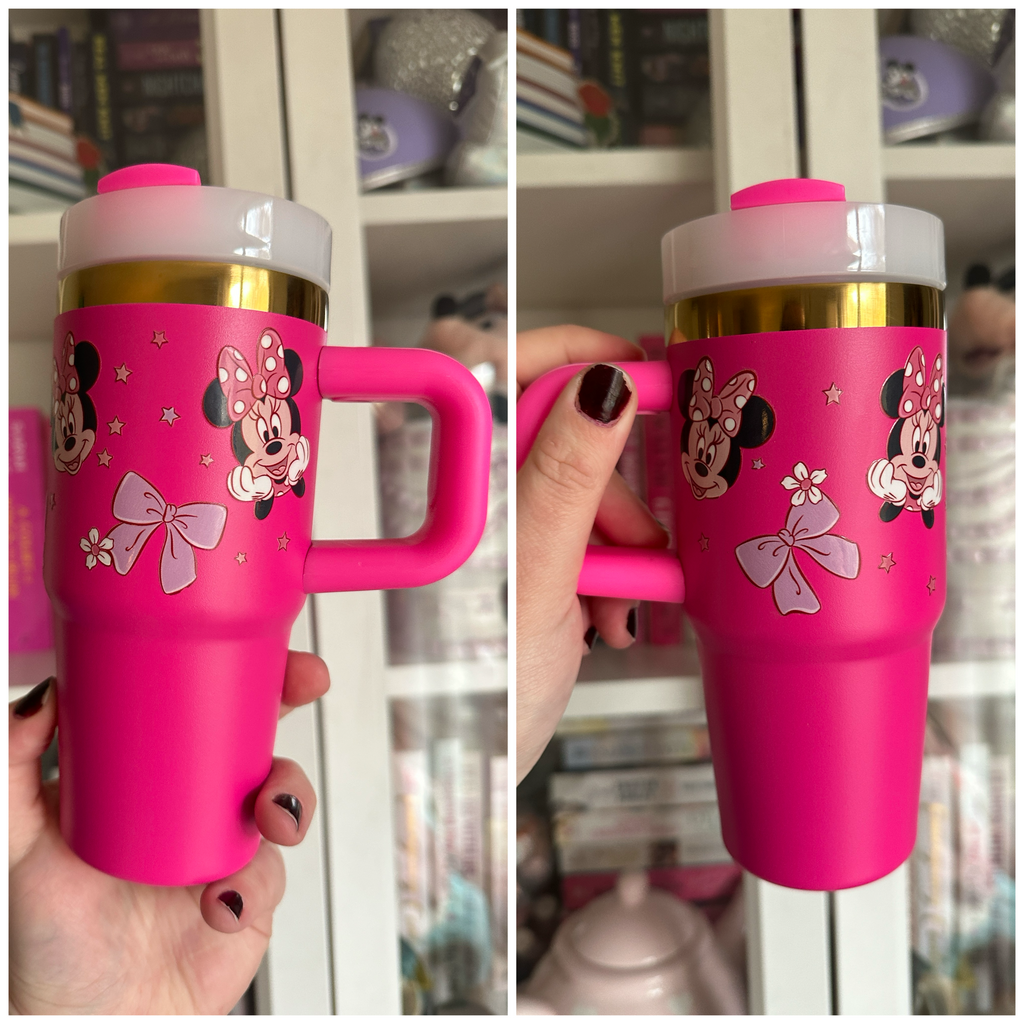 RTS Hot Pink 14 oz Tumbler w/ Donuts Inspired