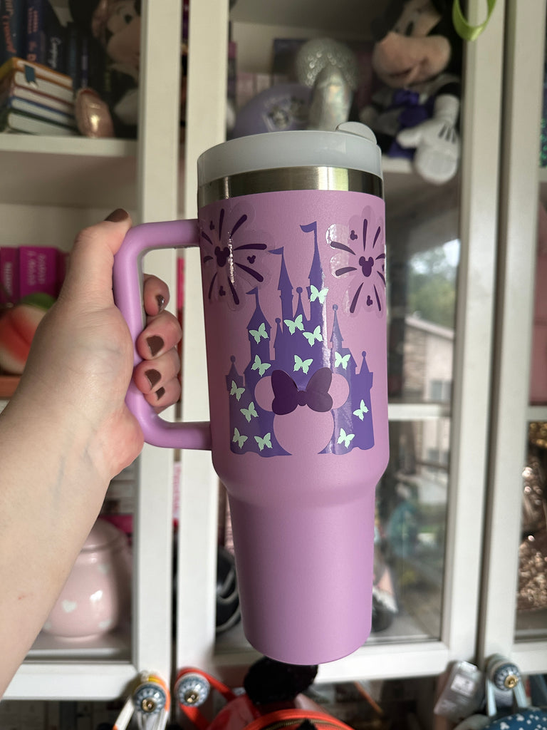 RTS 40 oz Lilac Tumbler w/ Castle with Butterflies