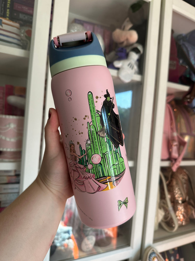 RTS 32 oz Light Pink Stainless Steel Water Bottle w/ Witches Inspired