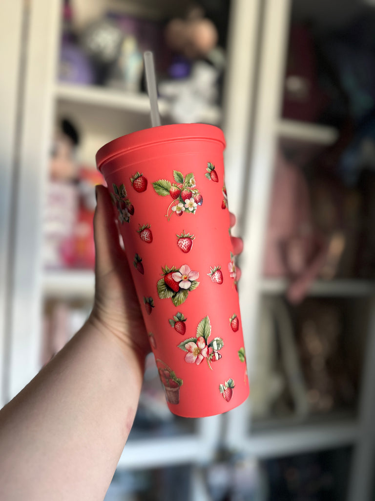 RTS 22 oz Matte Tumbler (Red) Strawberry Mouse Inspired