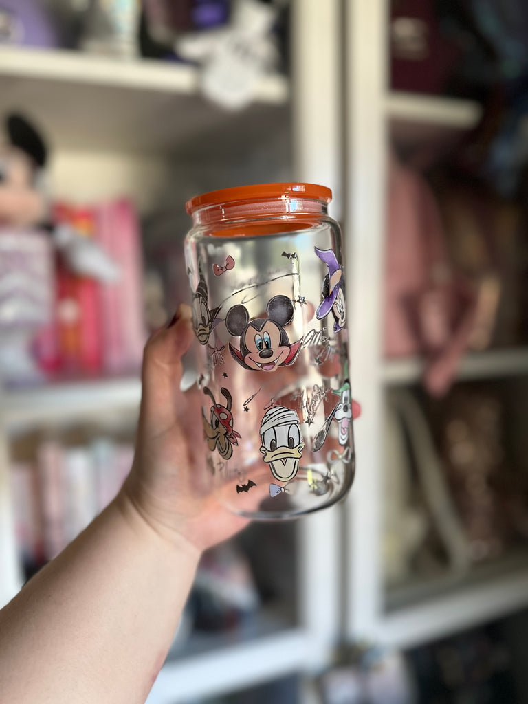 RTS 16 oz Clear Glass Can w/ Halloween Autographs