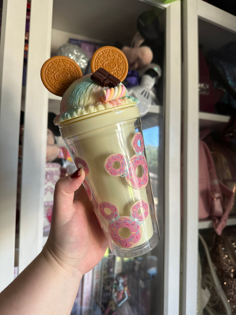 RTS Yellow Snack Inspired Ice Cream Tumbler w/ Donuts
