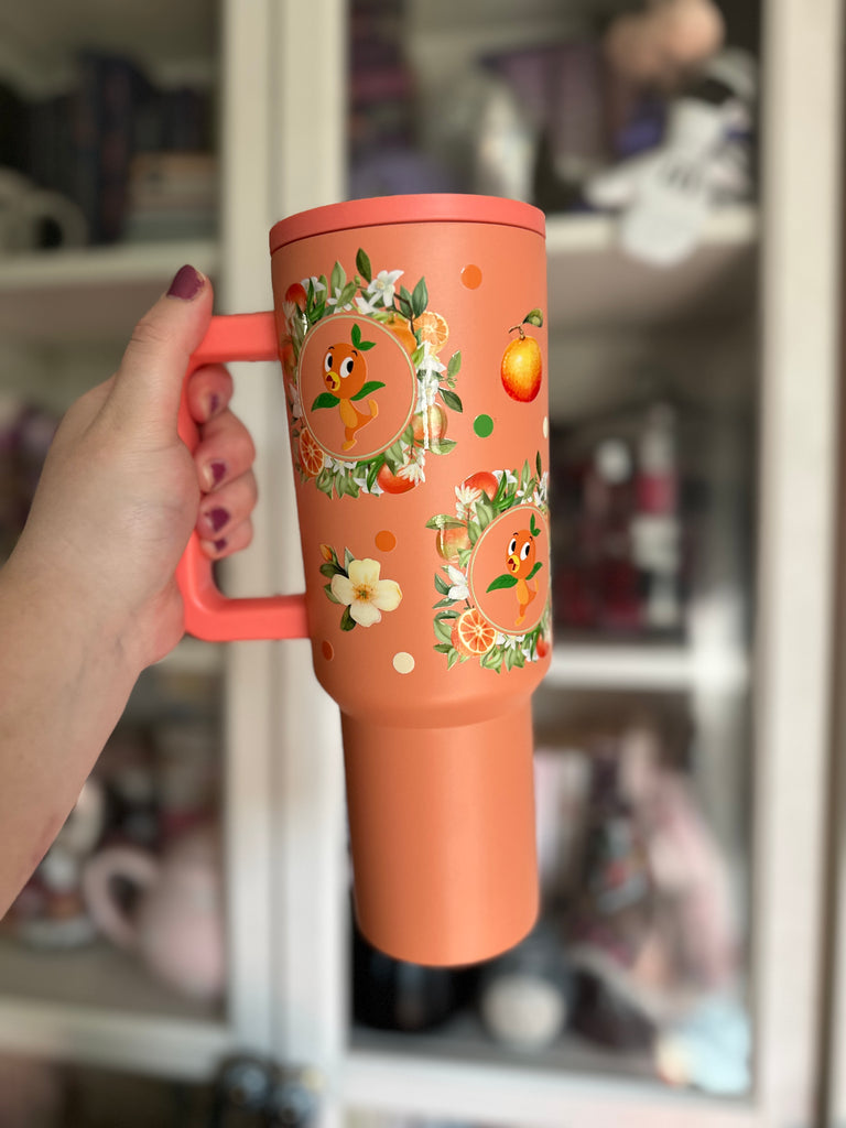 RTS 40 oz Slim Orange Tumbler w/ Orange Bird All Around Inspired
