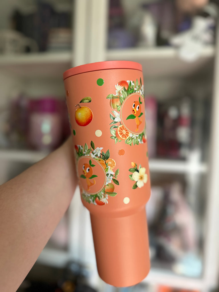 RTS 40 oz Slim Orange Tumbler w/ Orange Bird All Around Inspired