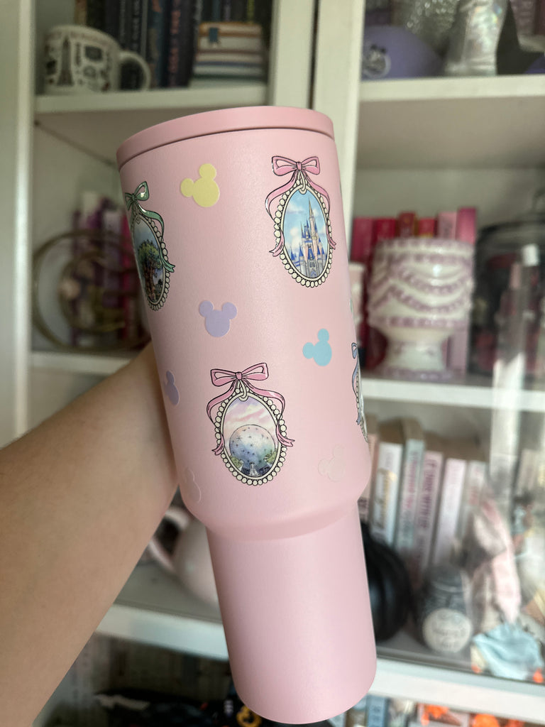 RTS 40 oz Light Pink Tumbler w/ Coquette  Four Parks Inspired