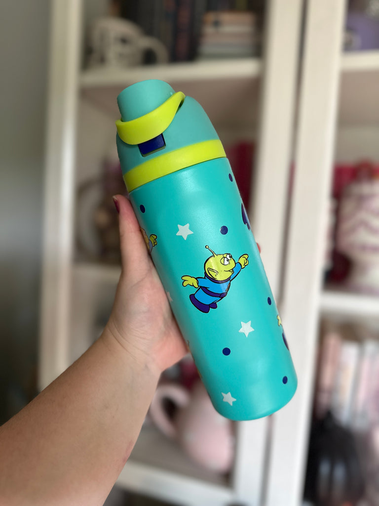 RTS 19 oz Turquoise Stainless Steel Water Bottle w/ Toy Aliens Inspired