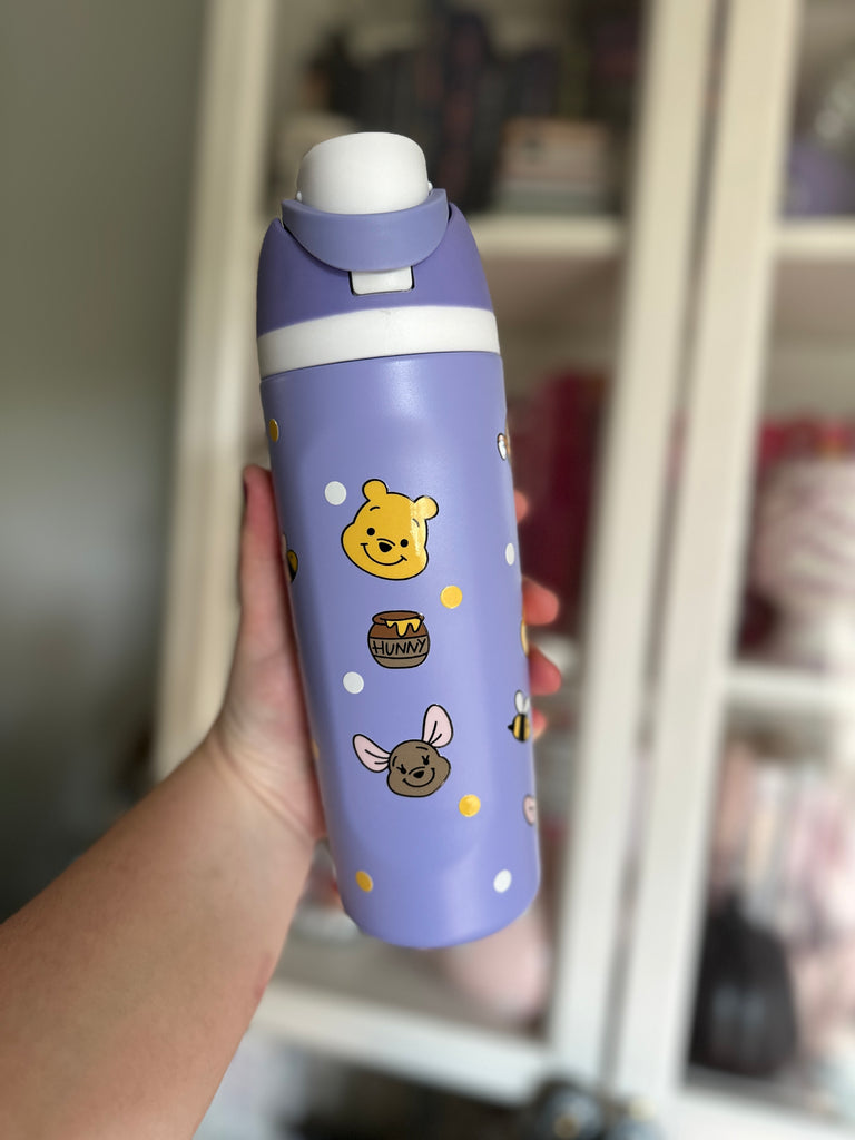 RTS 19 oz Lilac Stainless Steel Water Bottle w/ Pooh Inspired