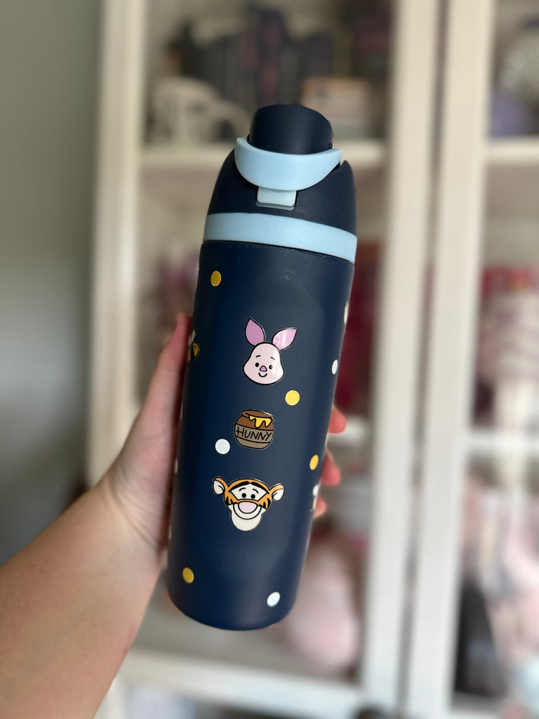 RTS 19 oz Navy Stainless Steel Water Bottle w/ Pooh Inspired
