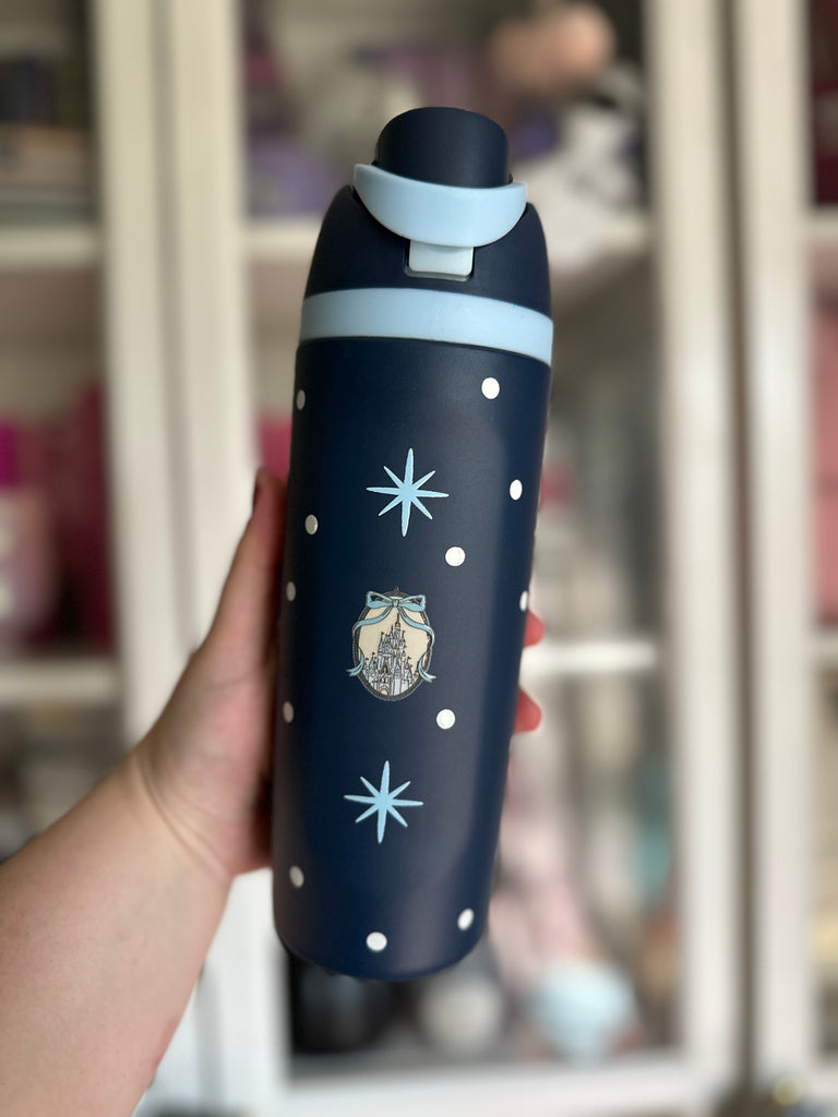 RTS 19 oz Navy Stainless Steel Water Bottle w/ Coquette Castle Inspired