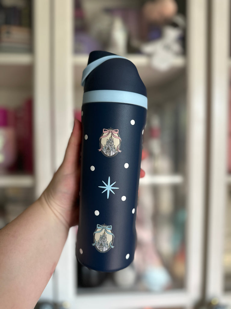 RTS 19 oz Navy Stainless Steel Water Bottle w/ Coquette Castle Inspired