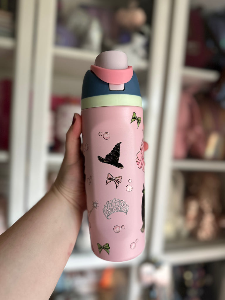 RTS 19 oz Pink Stainless Steel Water Bottle w/ Witches Inspired