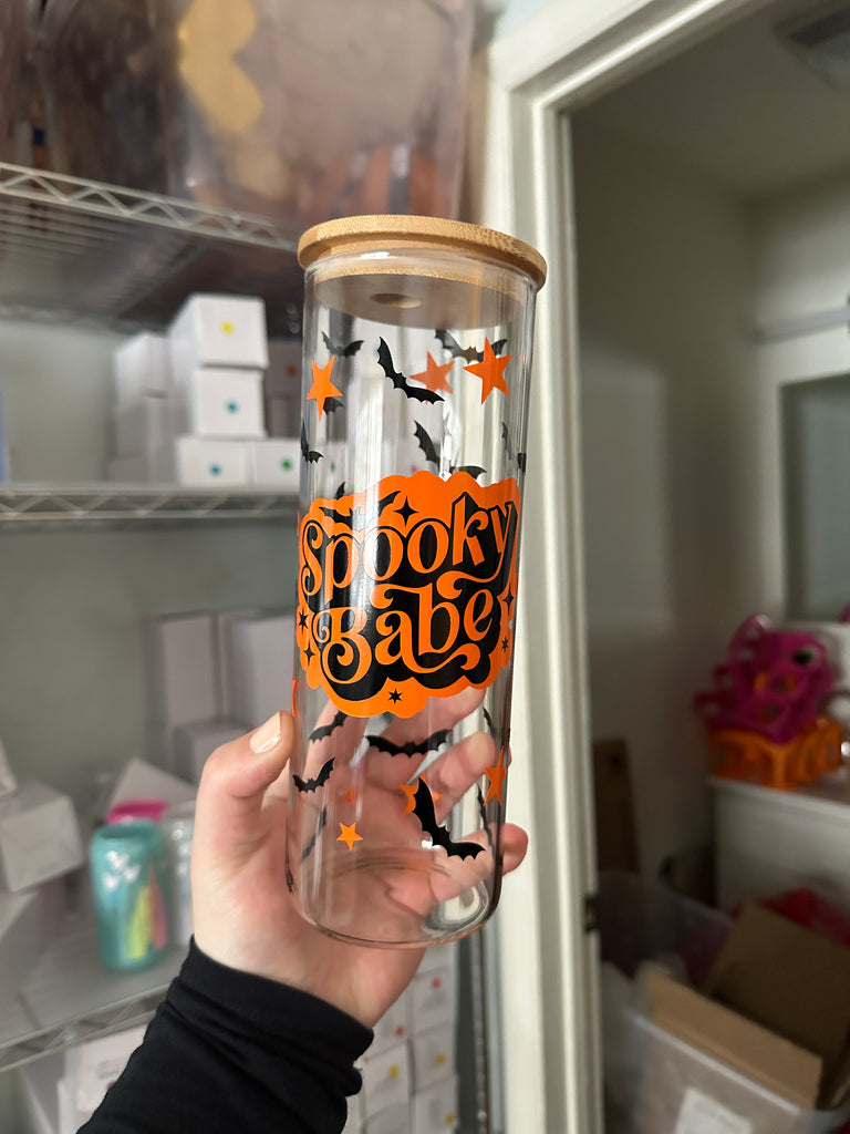 RTS 25 oz Glass Can w/ Spooky Babe