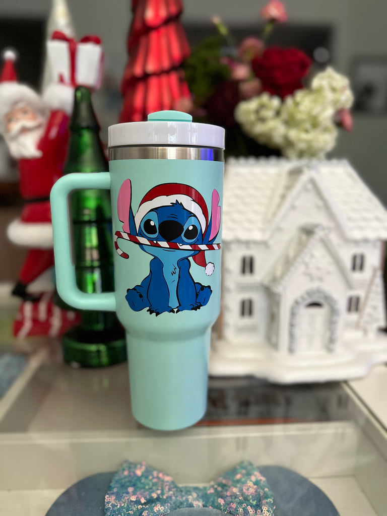 RTS 40 oz Seafoam Tumbler w/ Christmas 626 Character w/ Lights