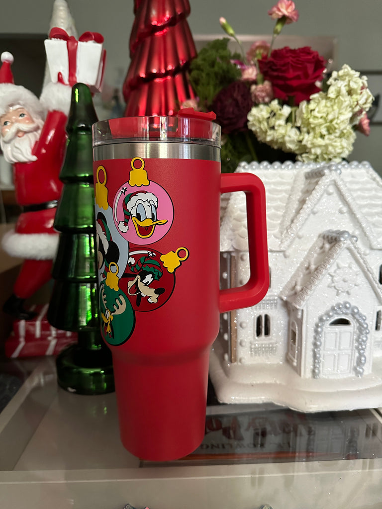 RTS 40 oz Red Tumbler w/ Christmas Sensational Six Ornaments