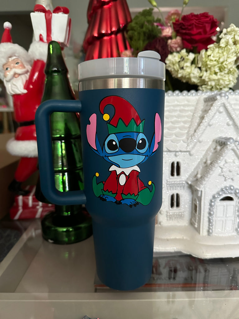 RTS 40 oz Navy Tumbler w/ Christmas 626 Character Elf