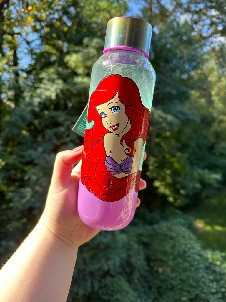 Princess Mermaid Glass Water Bottle