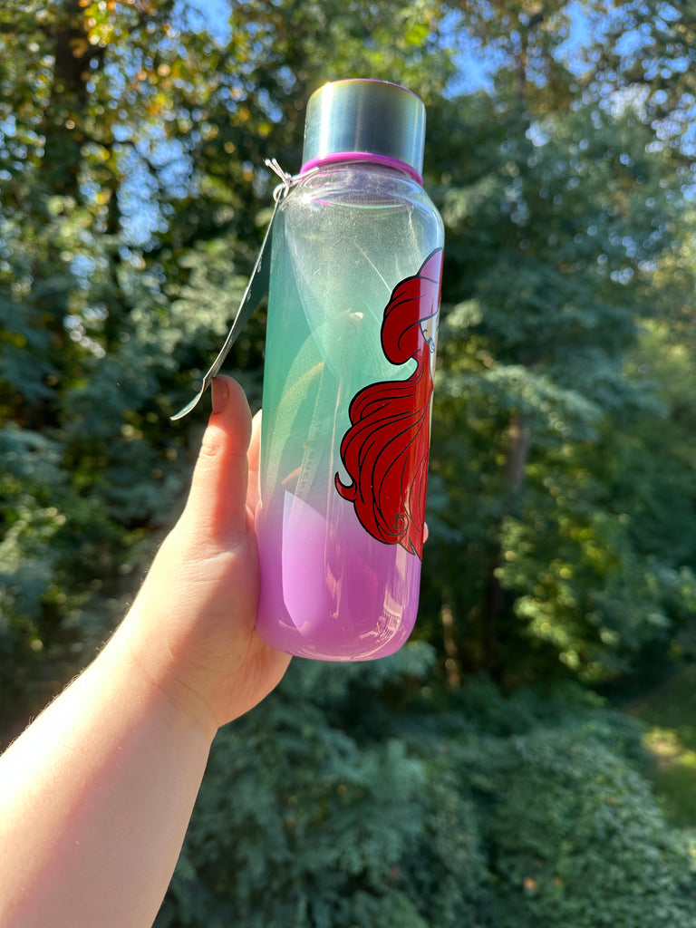 Princess Mermaid Glass Water Bottle