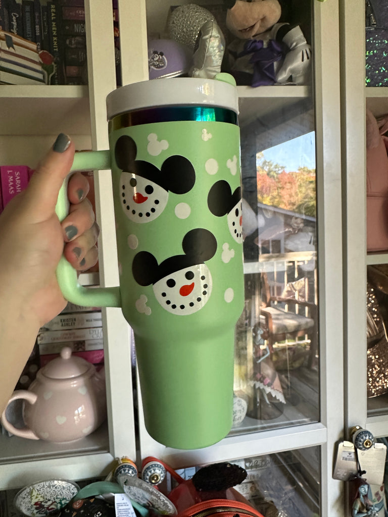 RTS 40 oz Mint Tumbler w/ Snowman Faces