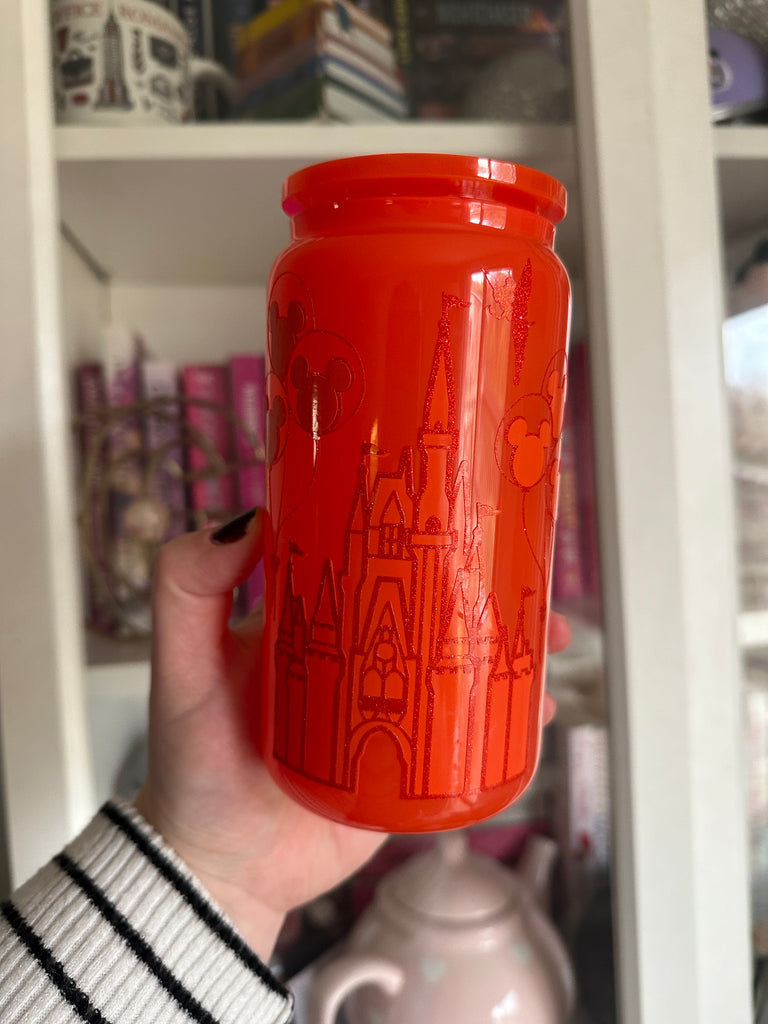 Ready to Ship Orange Castle Inspired on Orange Glass Can