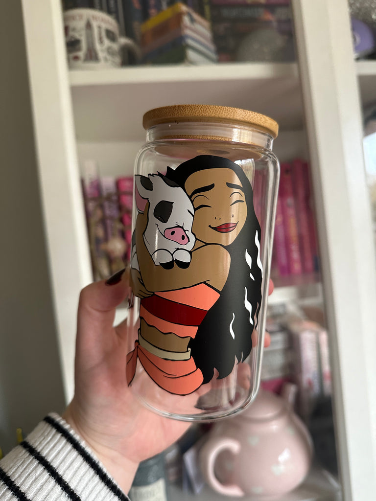 Ready to Ship Moana Inspired on Glass Can