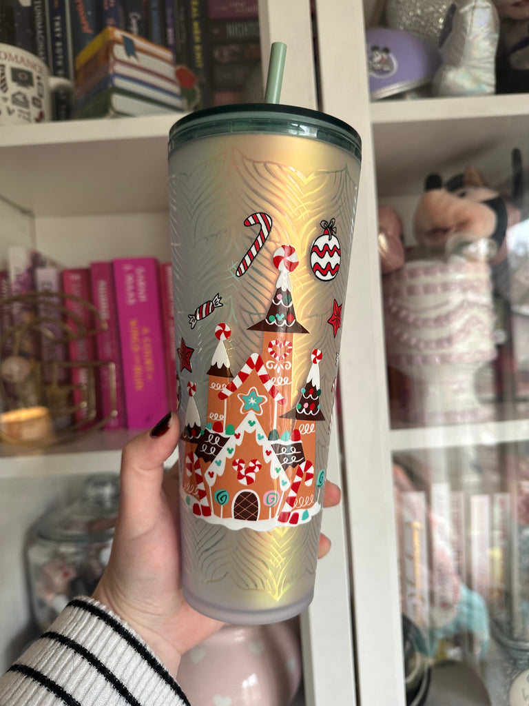 Ready to Ship Gingerbread House on Sbux Tumbler