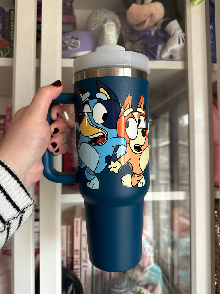 RTS 40 oz NavyTumbler w/ Blue Dog Inspired